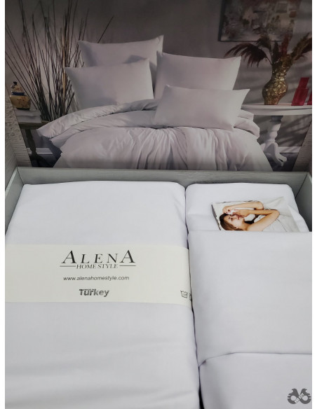 Bračna posteljina Alena 200 x 220 bela