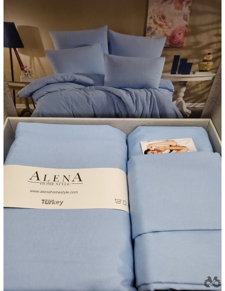 Bračna posteljina Alena 200 x 220 sv.plava