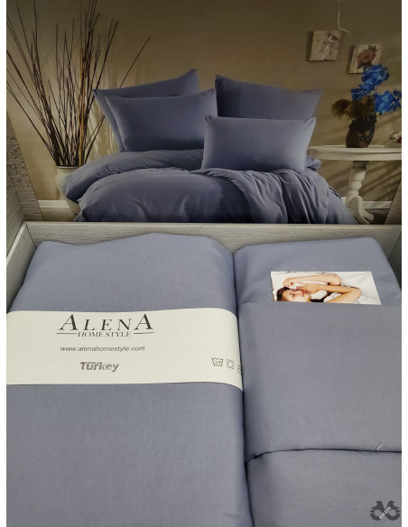 Bračna posteljina Alena 200 x 220 t.siva