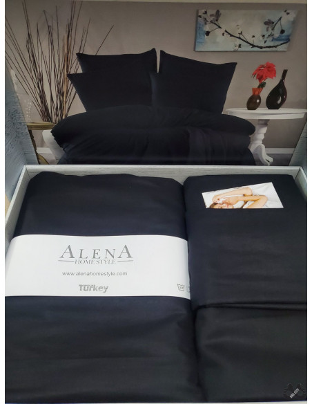 Bračna posteljina Alena 200 x 220 crna