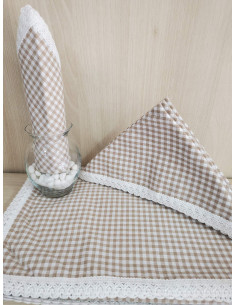 Stolnjak + 12 salveta - krem