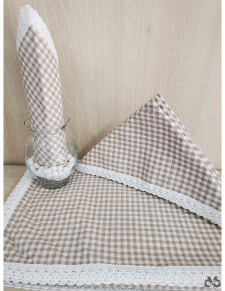 Stolnjak + 12 salveta - krem