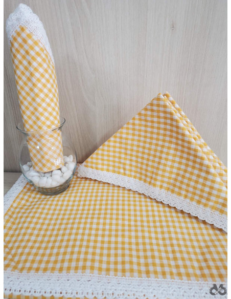 Stolnjak + 12 salveta - žuti