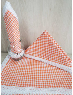 Stolnjak + 12 salveta - narandžasti