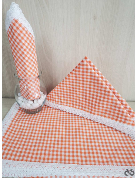 Stolnjak + 12 salveta - narandžasti