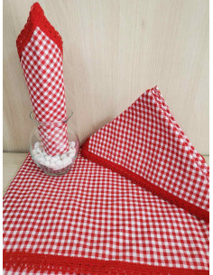 Stolnjak + 12 salveta - crveni