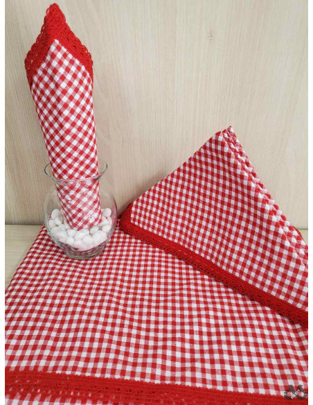 Stolnjak + 12 salveta - crveni