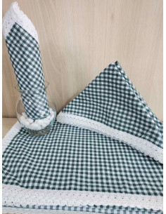 Stolnjak + 12 salveta - tamno zeleni