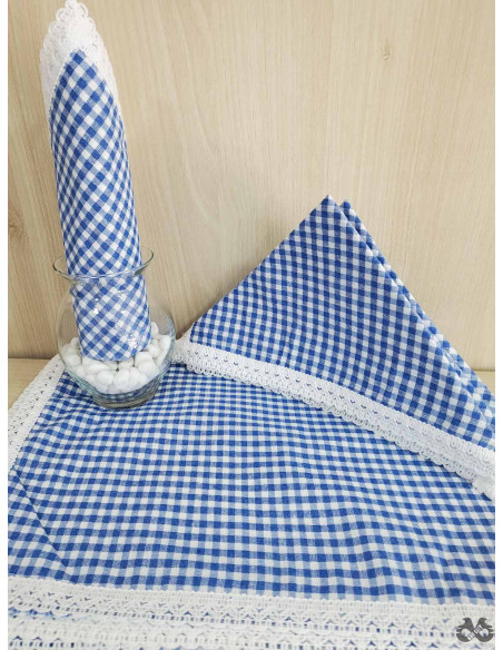 Stolnjak + 12 salveta - plavi