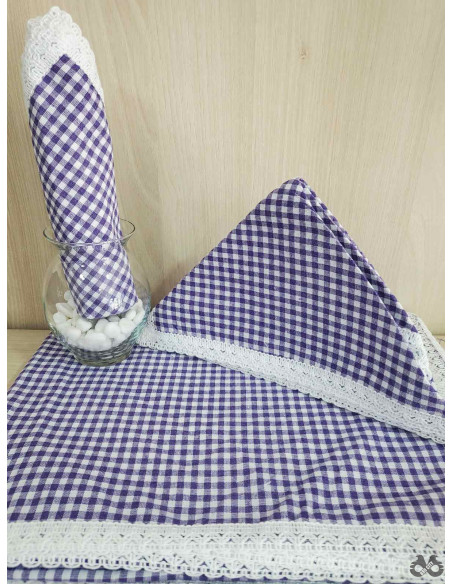 Stolnjak + 12 salveta - ljubičasti