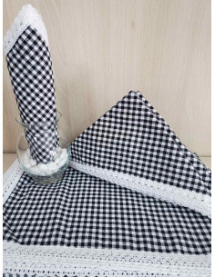 Stolnjak + 12 salveta - crni