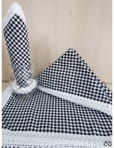 Stolnjak + 12 salveta - crni