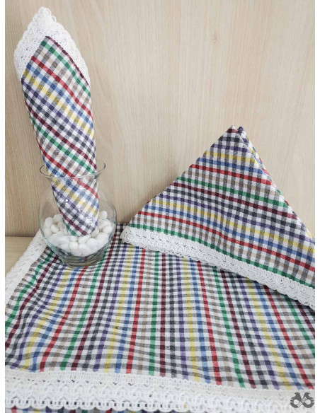 Stolnjak + 12 salveta - šareni