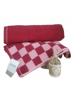 Peskir pamucni karirani bordo 75 x 180