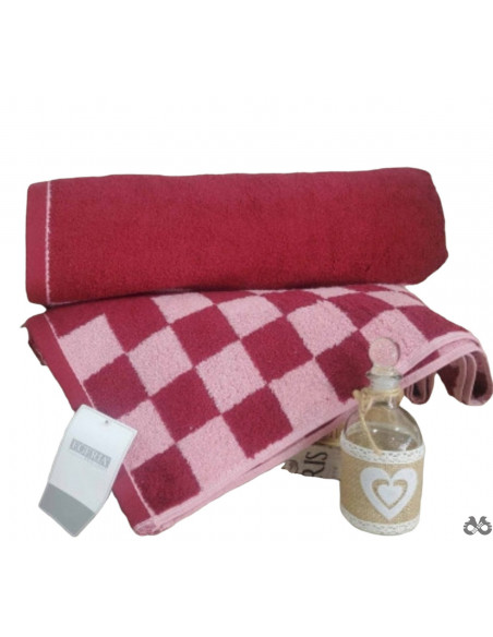 Peskir pamucni karirani bordo 75 x 180