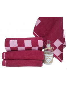 Peškir pamučni karirani bordo 50 x 100