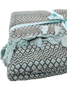 Prekrivač 200 x 230 tirkizno maslinasti 2