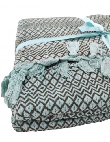 Prekrivač 200 x 230 tirkizno maslinasti