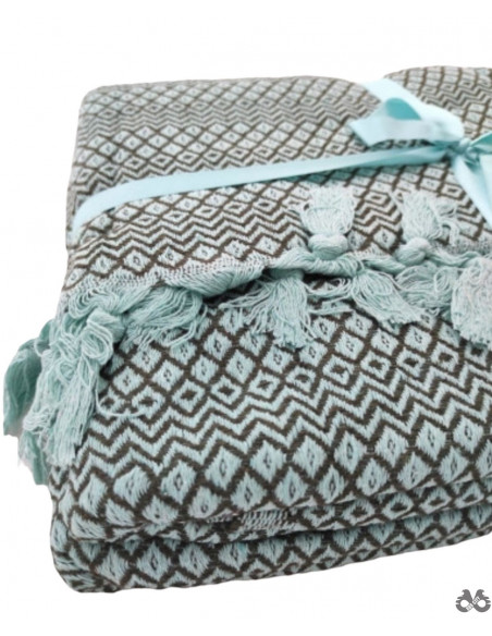 Prekrivač 200 x 230 tirkizno maslinasti