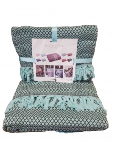 Prekrivač 200 x 230 tirkizno maslinasti