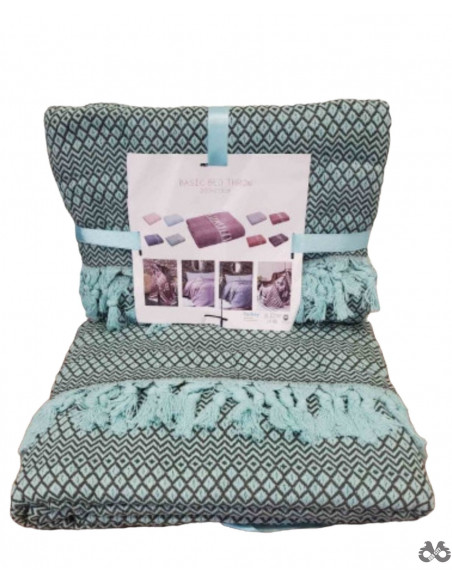 Prekrivač 200 x 230 tirkizno maslinasti