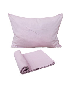 Čaršaf bez lastiša + jastučnica 160 x 240 puder roze