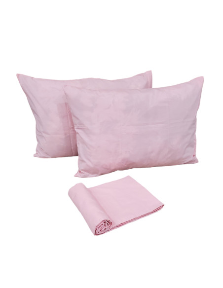 Čaršaf bez lastiša + 2 jastučnice 220 x 240 roze