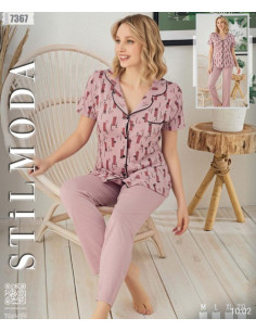 Ženska pidžama kratak rukav 7367