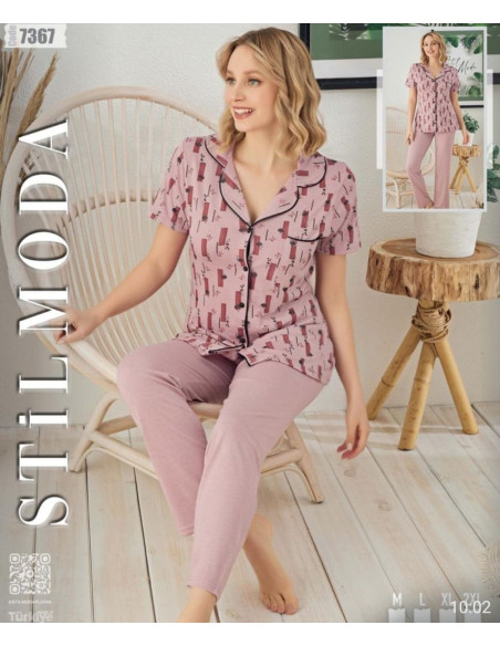 Ženska pidžama kratak rukav 7367