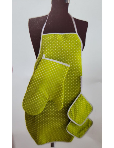 Kuhinjska kecelja + rukavica + 2 podmetača