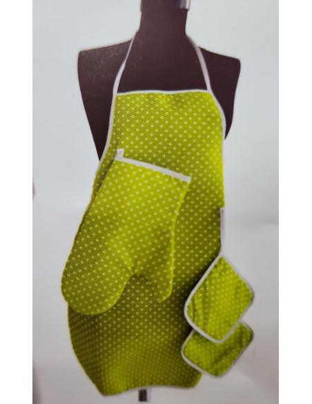 Kuhinjska kecelja + rukavica + 2 podmetača