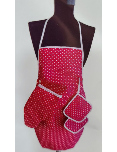 Kuhinjska kecelja + rukavica + 2 podmetača