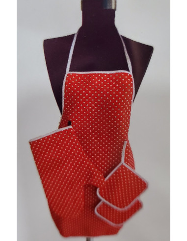 Kuhinjska kecelja + rukavica + 2 podmetača