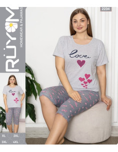 Ženska pidžama za krupnije 3/4  2234