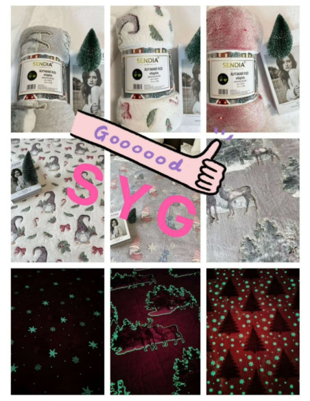 Novogodisnje ćebe koje svetli u mraku  200 x 230