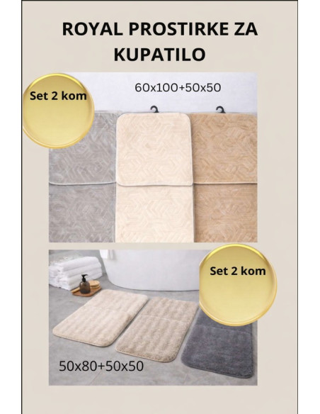ROYAL PROSTIRKA ZA KUPATILO 1/2    50x80+50x50